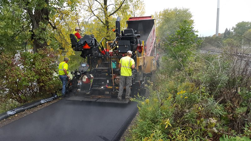 working on a driveway
