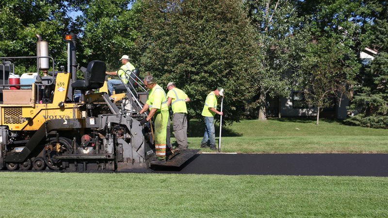 driveway being paved